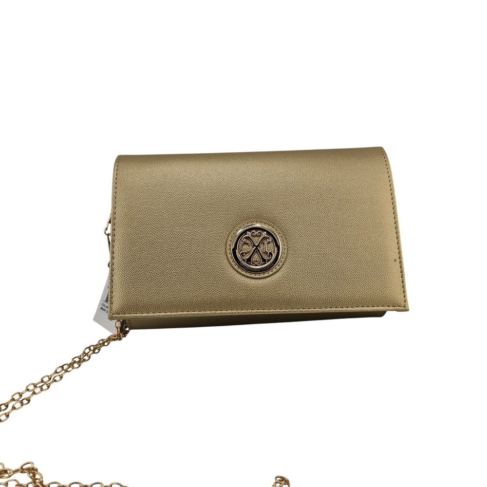 CXL by Christian Lacroix Paris‎ Caviar Gold Clutch with Detachable Chain  NWT